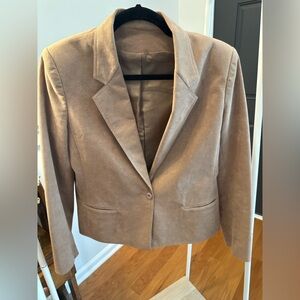 Ultrasuede by Bernard Holtzman Tan Blazer Jacket Size 10 Soft Suede Feel